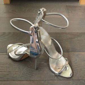 GIUSEPPE ZANOTTI Silver Cage Stilettos